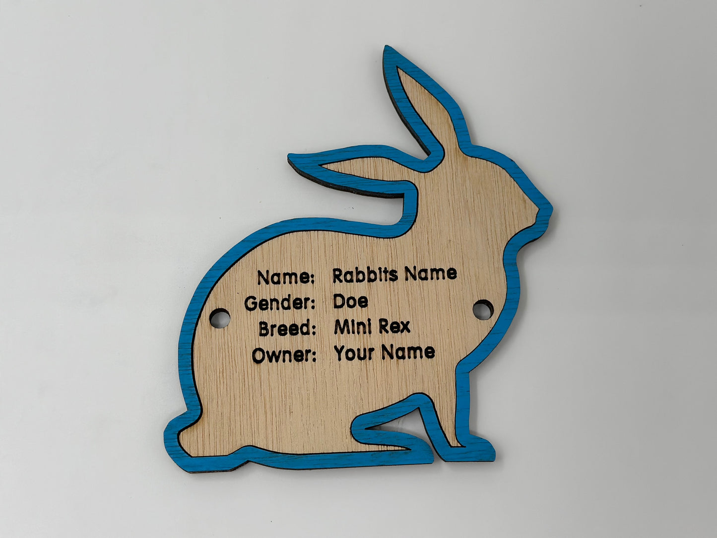 Rabbit cage tag pen stall name plate label for livestock shows bunny hutch