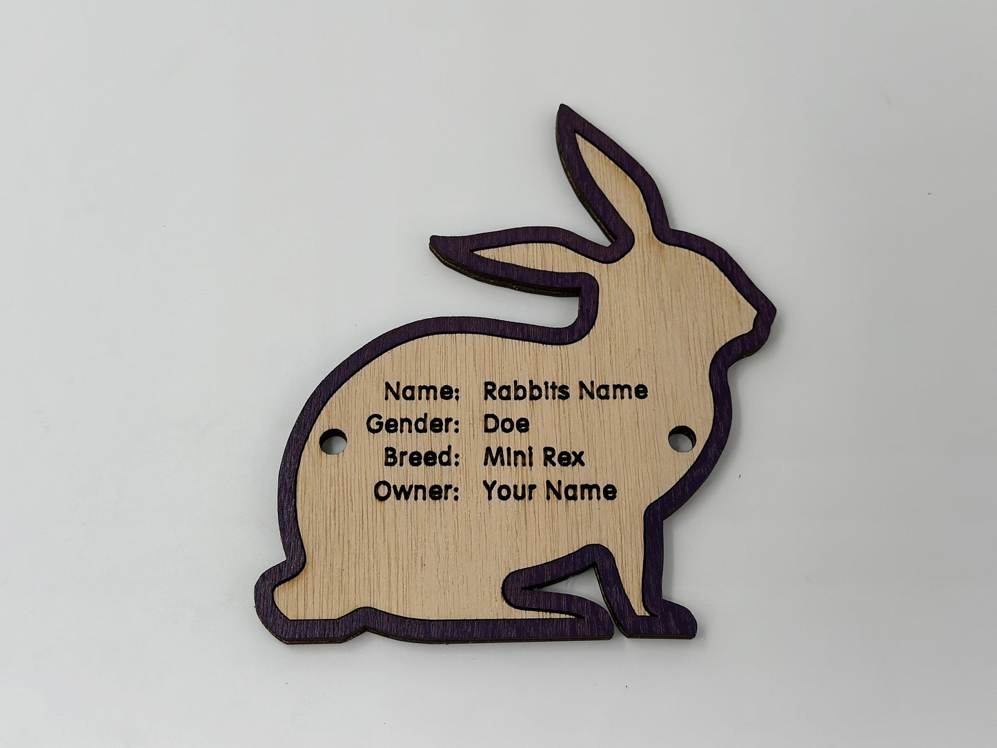 Rabbit cage tag pen stall name plate label for livestock shows bunny hutch