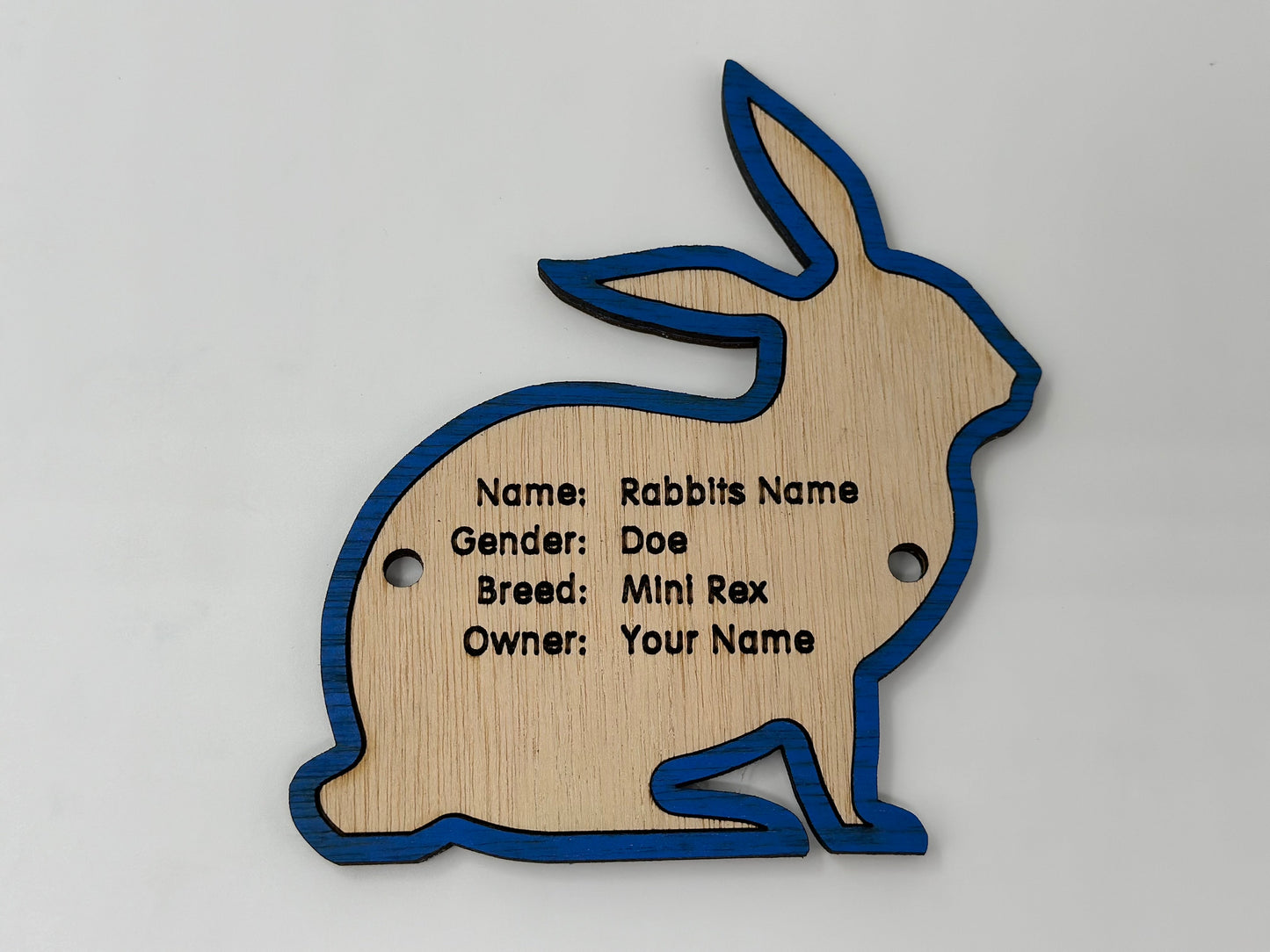 Rabbit cage tag pen stall name plate label for livestock shows bunny hutch