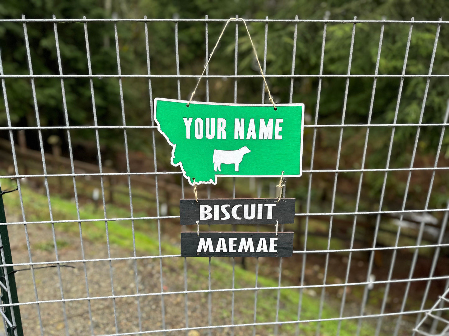 Farm Animal Name Tag for stall any state, cage or pen 4-H livestock shows or Home Farm. Goat, Pig, Horse Hog Cattle Cow Swine Lamb Fair