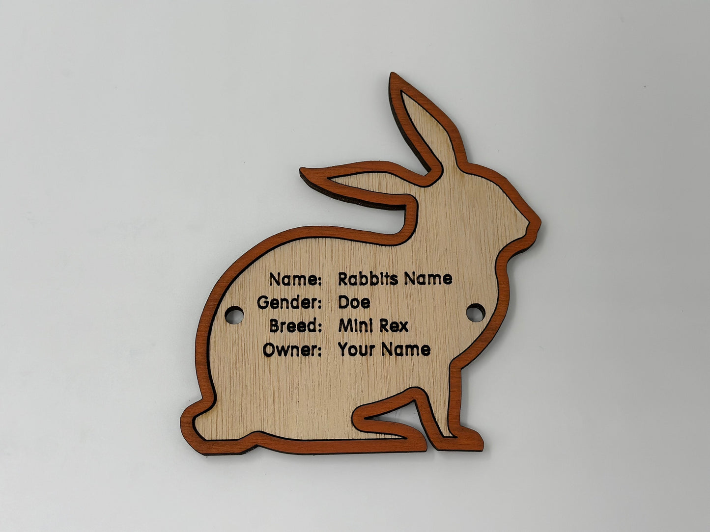 Rabbit cage tag pen stall name plate label for livestock shows bunny hutch