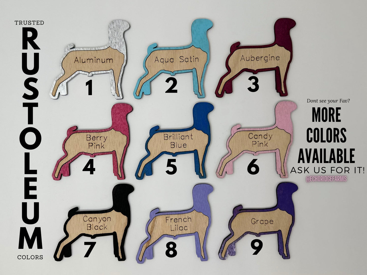 Customizable Boer Goat Stall tag or name plate label for market fairs and livestock shows