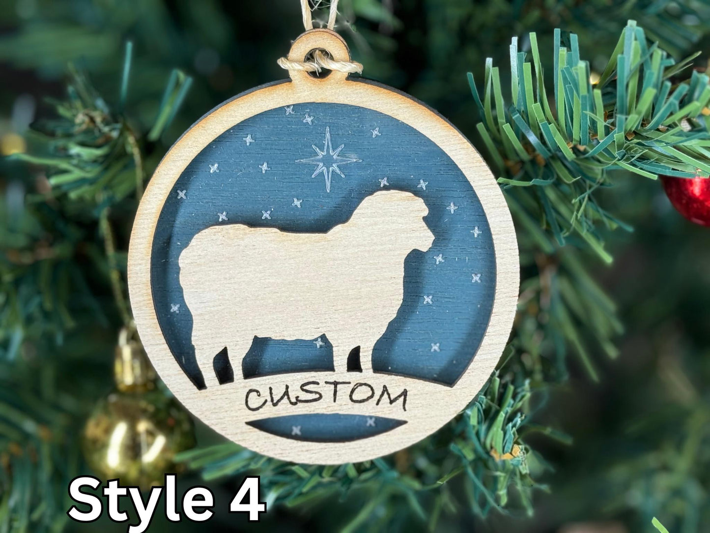 Lamb Ornaments for Christmas, Thank you gift idea, Buyer Gift, or 4H Club, livestock, animal, farm, rustic, wooden sheep