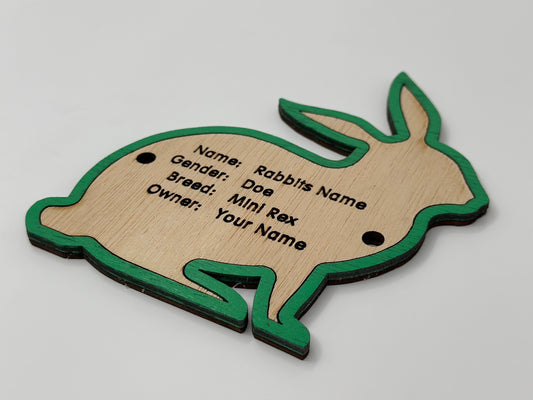 Rabbit cage tag pen stall name plate label for livestock shows bunny hutch
