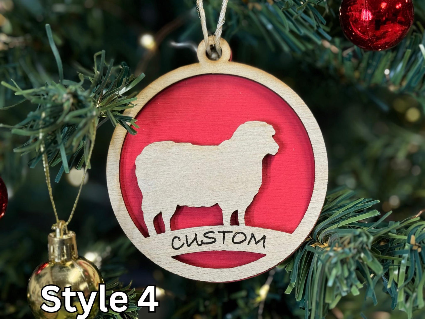 Lamb Ornaments for Christmas, livestock, animal, farm, rustic, wooden, gift idea, award, buyer gift thank you gift