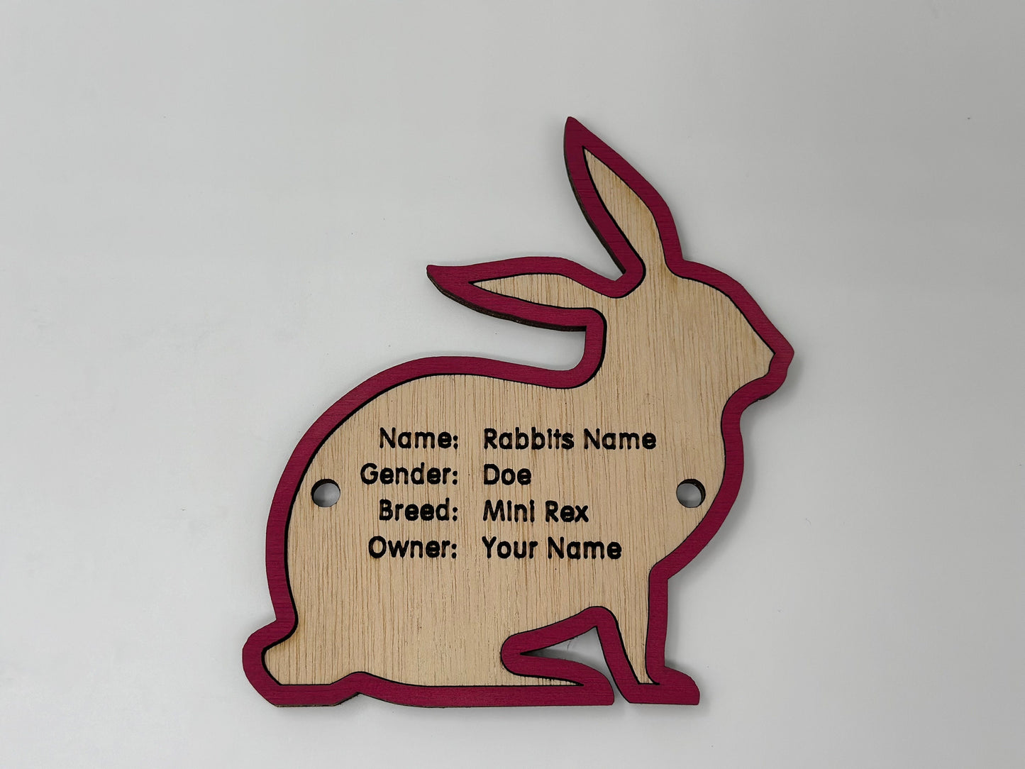 Rabbit cage tag pen stall name plate label for livestock shows bunny hutch
