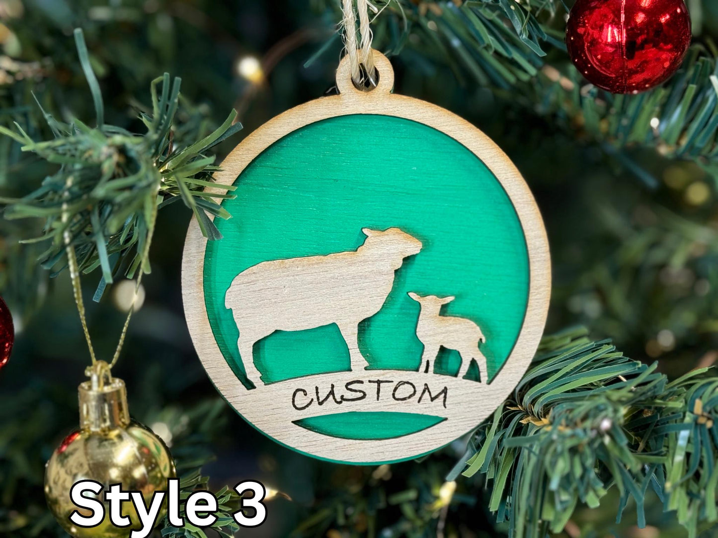 Lamb Ornaments for Christmas, livestock, animal, farm, rustic, wooden, gift idea, award, buyer gift thank you gift