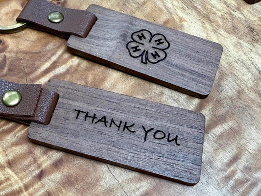 Keychain - Buyers gift for saying thank you to the buyer or sponsor in a buyer basket livestock show goat rabbit steer hog chicken turkey
