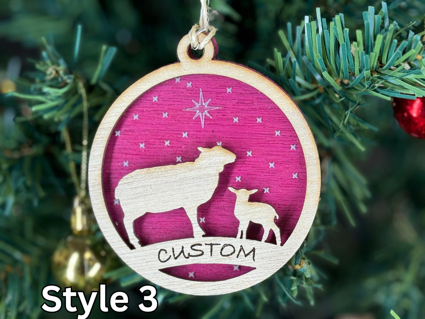 Lamb Ornaments for Christmas, Thank you gift idea, Buyer Gift, or 4H Club, livestock, animal, farm, rustic, wooden sheep