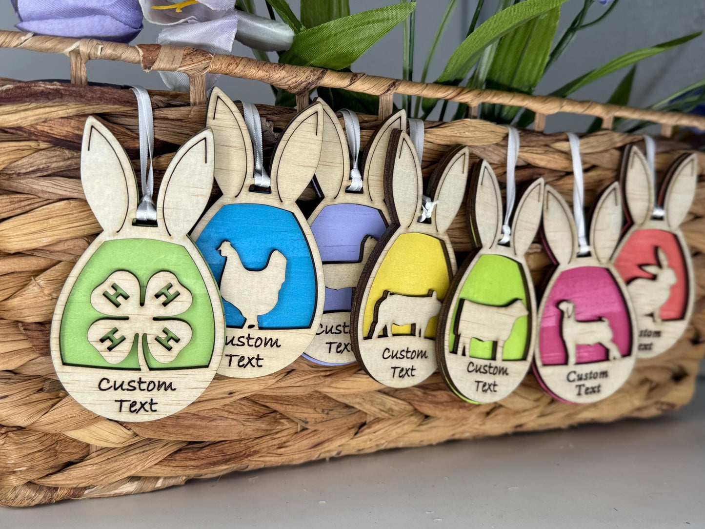 Farm Easter Egg basket tags for easter baskets or thank you baskets or for buyer gifts. all livestock animals and market animals available