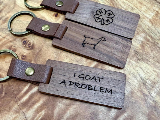 Keychain - I goat a problem keychain funny goat problems for goat mom or goat lovers